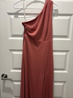 Birdy Grey One-Shoulder Dusty Rose Gown